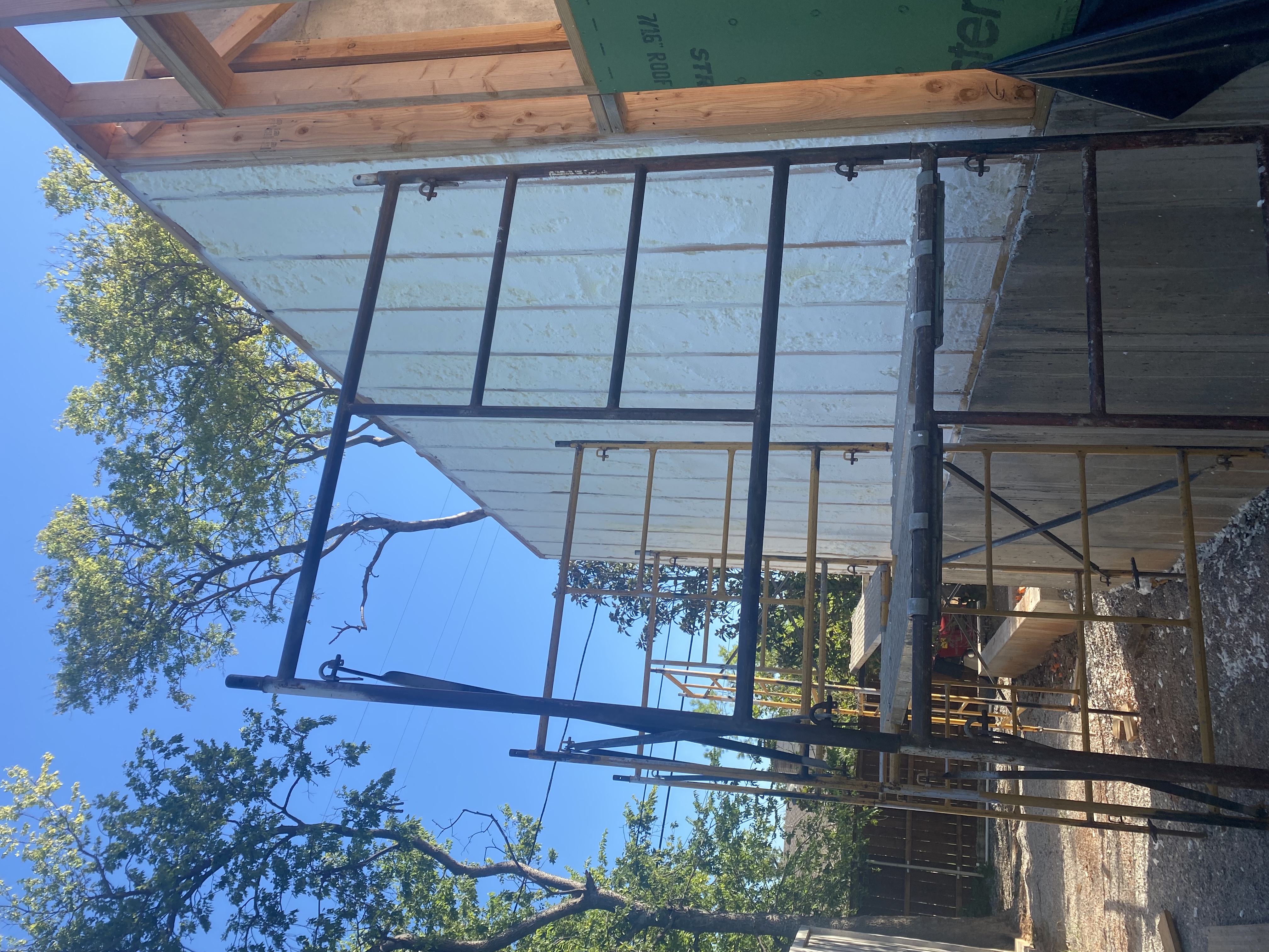 Safe Room Exterior Before Sheathing, Spray Foam
