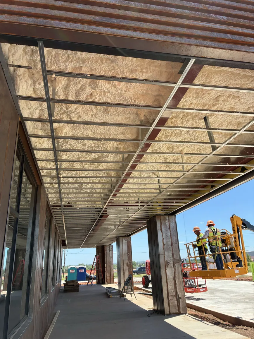 Commercial Job, Spray Foam Under Upper Floor